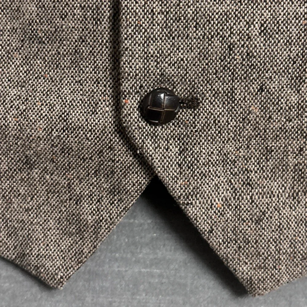 Topman Suit Vest 44 Brown Tweed Wool Blend Waistcoat Classic Casual Dapper